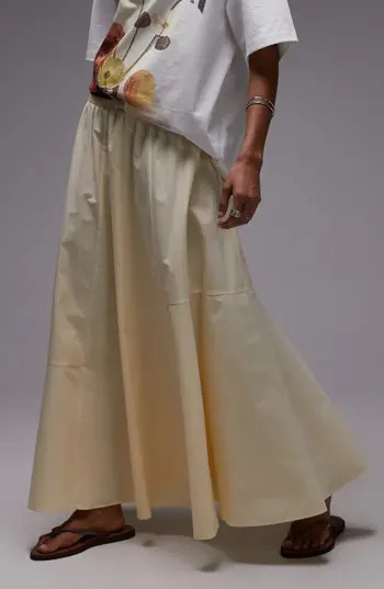 Topshop Full Cotton Poplin Maxi Skirt in Yellow at Nordstrom Rack, Size 8 | Nordstrom Rack