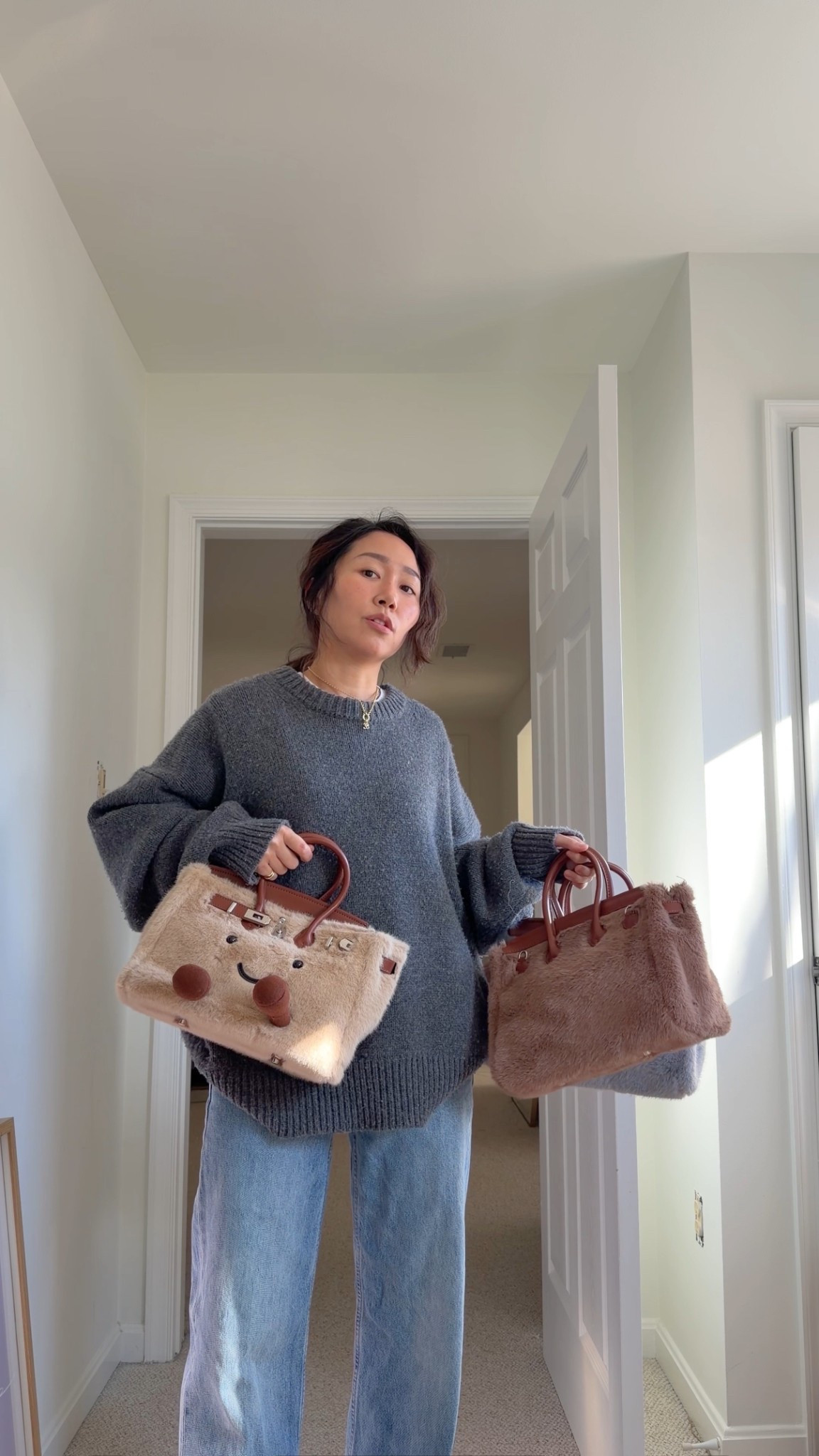 Sweater - medium
Tee - small
Jeans - 24 (took my usual size)