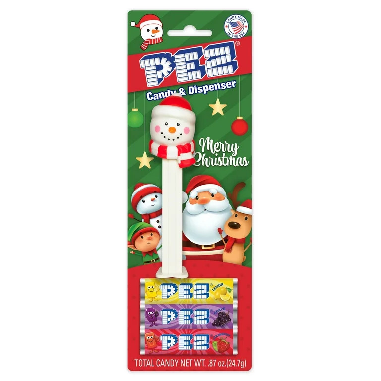 PEZ Candy Christmas Snowman ,1 Candy Dispenser Plus 3 Rolls Assorted Candy, I Count, 0.87 oz - Wa... | Walmart (US)