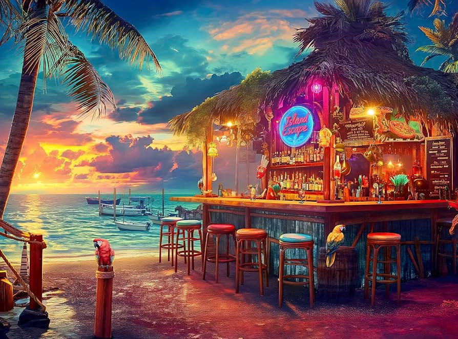 1000 Piece Jigsaw Puzzle for Adults - Beach Bar at Sunset - Challenging Puzzle Perfect for Game N... | Amazon (US)