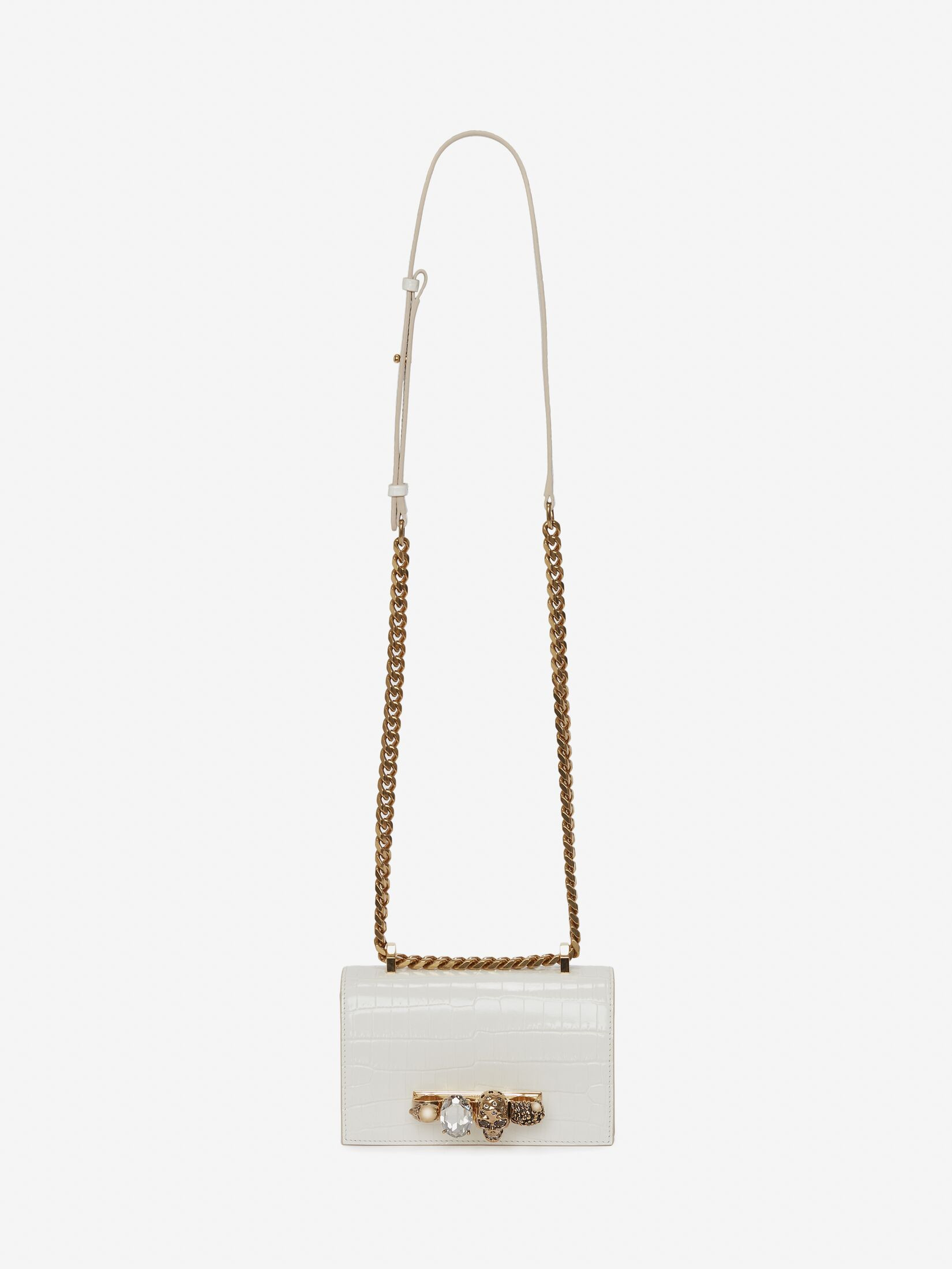 Women's Mini Jewelled Satchel in Deep Ivory | Alexander McQueen