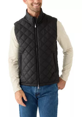 Brooks Brothers Men's Paddock Diamond Quilted Vest, Dark Brown, X-Large | Belk