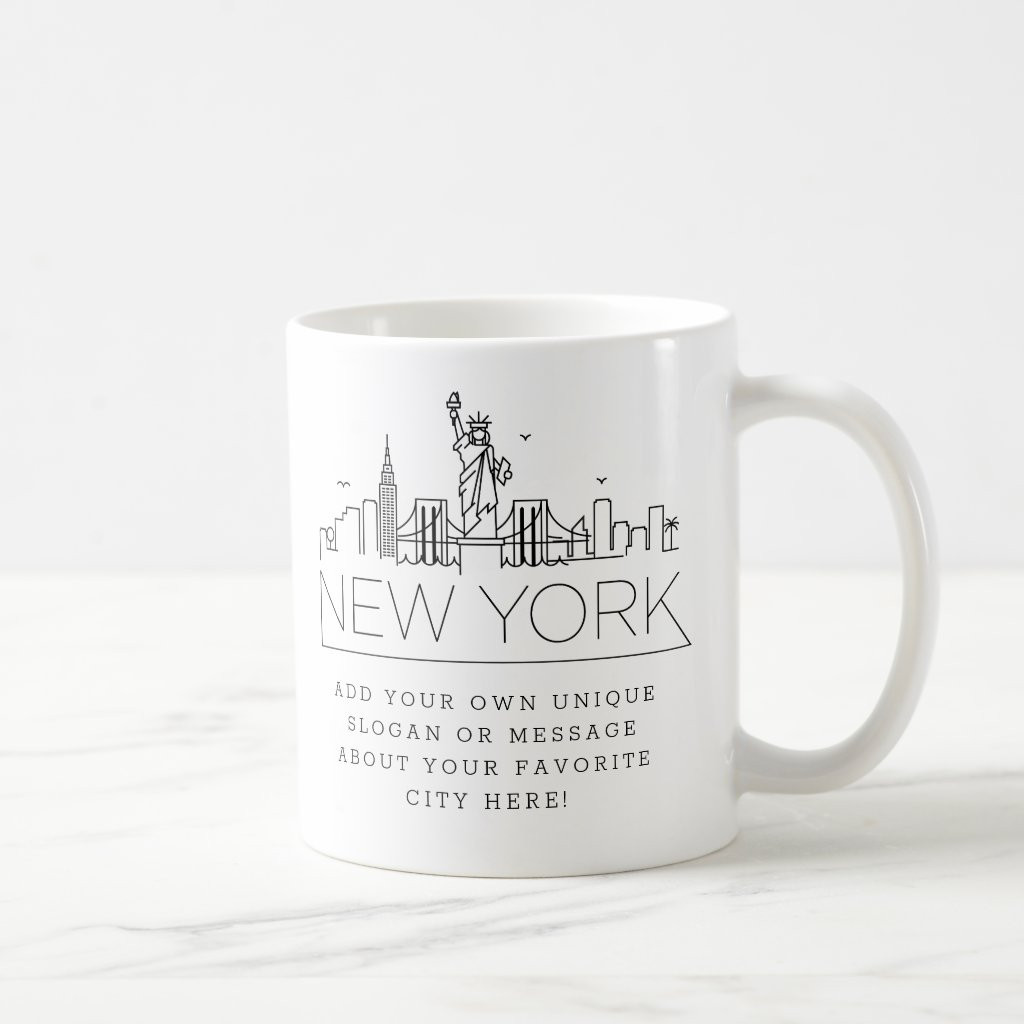 New York Stylized Skyline | Custom Slogan | Zazzle