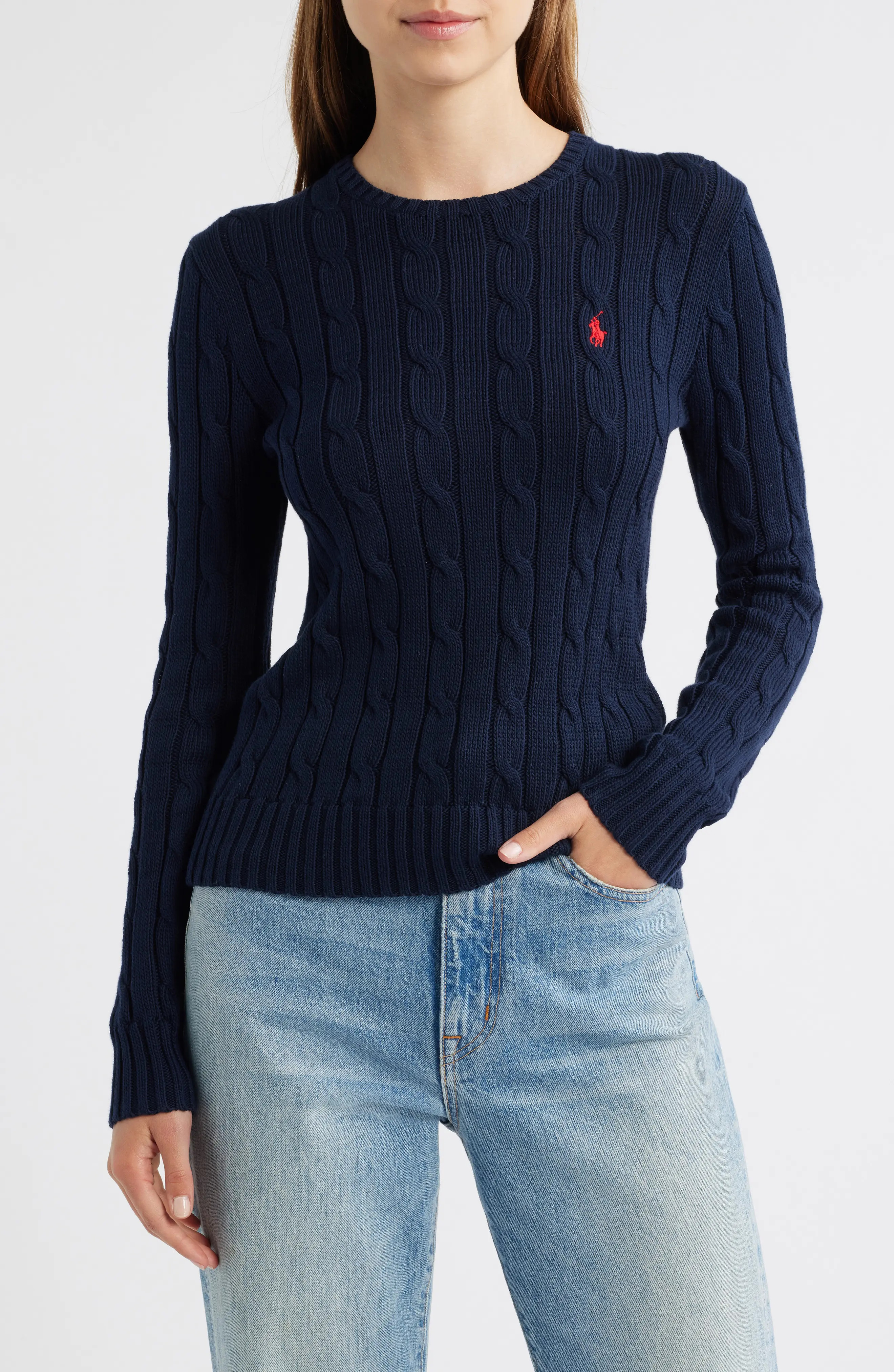Polo Ralph Lauren Cotton Cable Knit Sweater (Women) | Nordstrom | Nordstrom