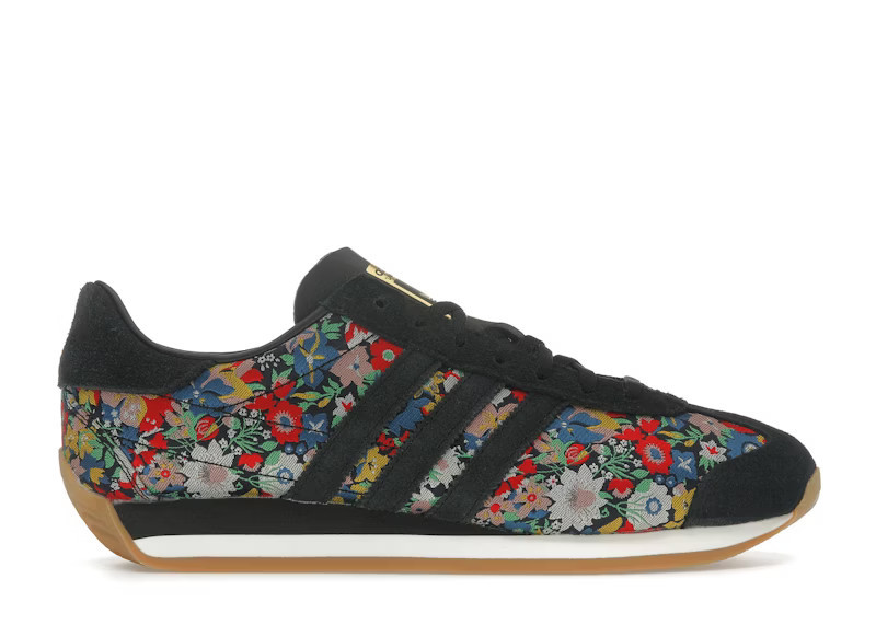 Adidas Country OG Liberty London Floral Embroidery (Women's) Sneakers in Aurora Ink/Gum 3/Off White | StockX