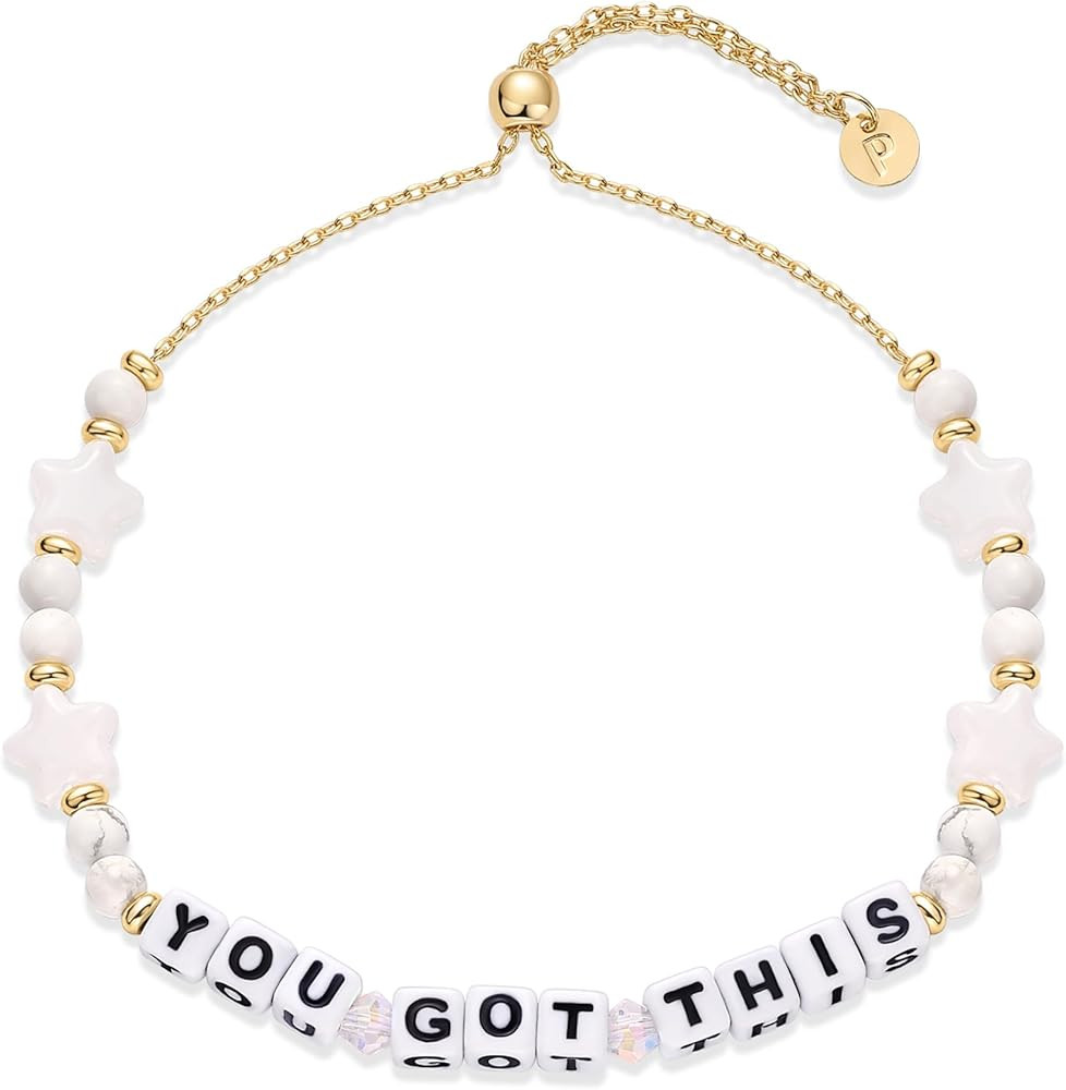 PAVOI 14K Gold Plated Colored Mantra Evil Eye Beaded Gemstone Bracelets for Women | Adjustable Fr... | Amazon (US)