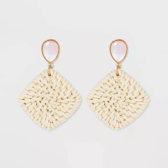 Raffia Square Statement Earrings - A New Day™ Gold | Target