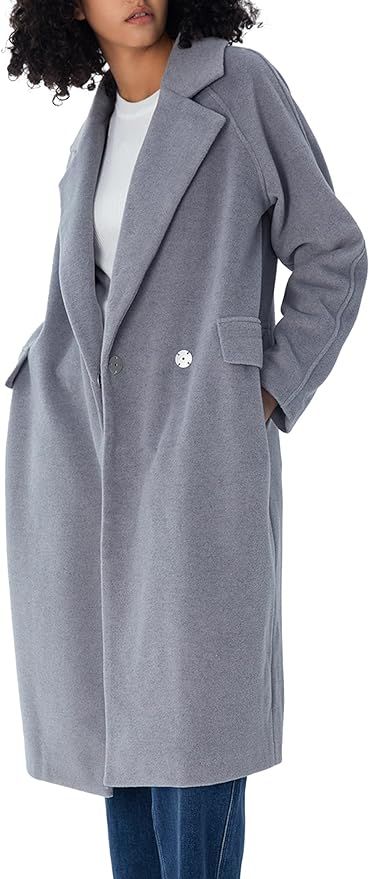 S・DEER Womens Trench Coats Lapel Collar Solid Color Wool Coat Single Breasted Pea Coat for Wome... | Amazon (US)