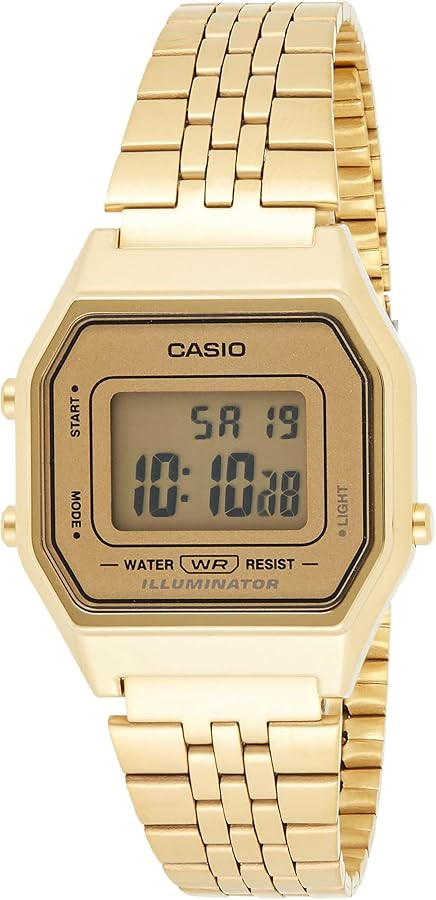 Casio Ladies Mid-Size Gold Tone Digital Retro Watch LA-680WGA-9DF | Amazon (US)