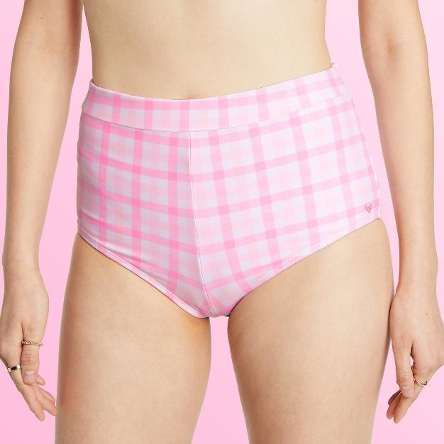 Women's High Waist Gingham Bikini Bottom - Stoney Clover Lane x Target Pink | Target