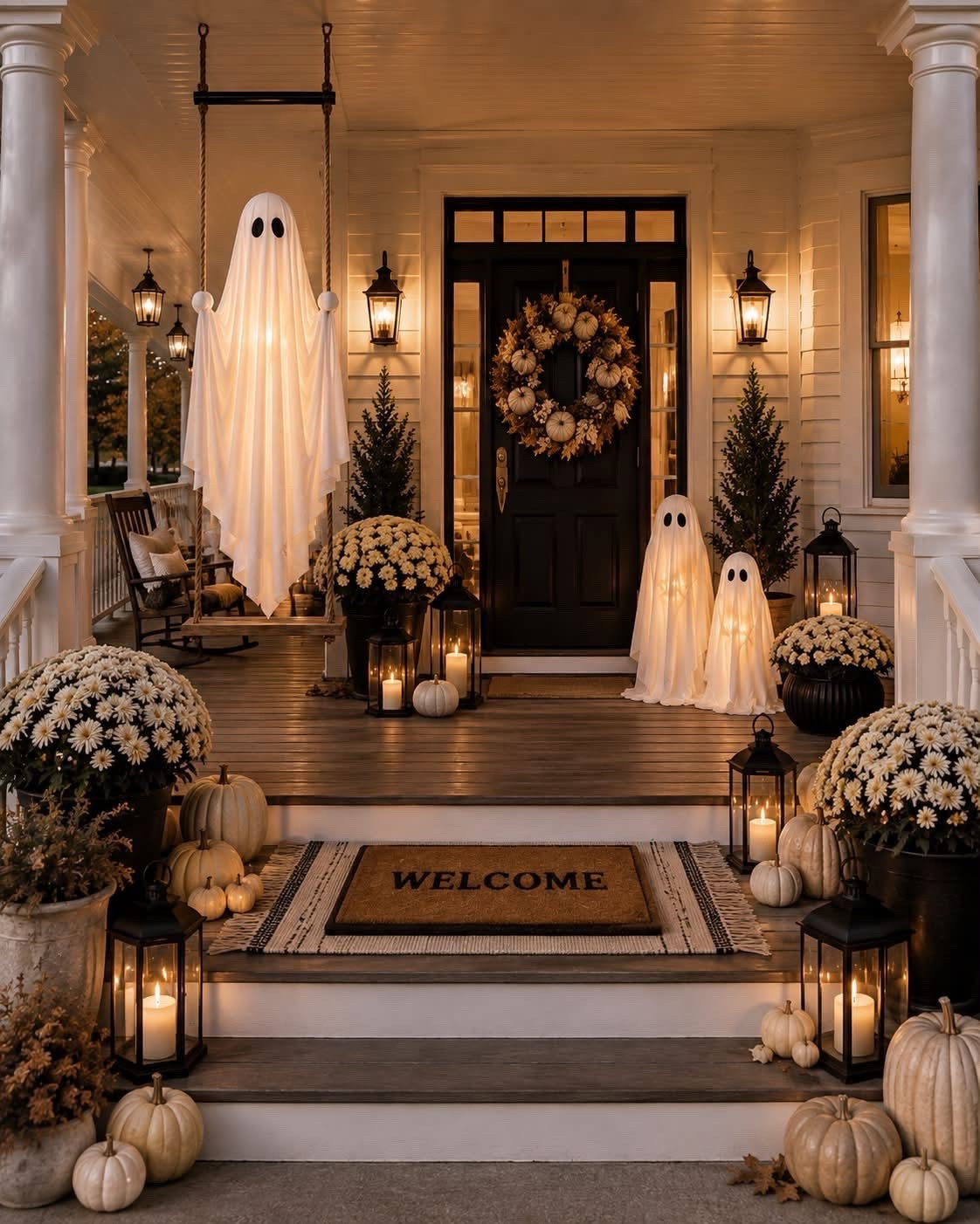 Love this idea for a Halloween front porch!