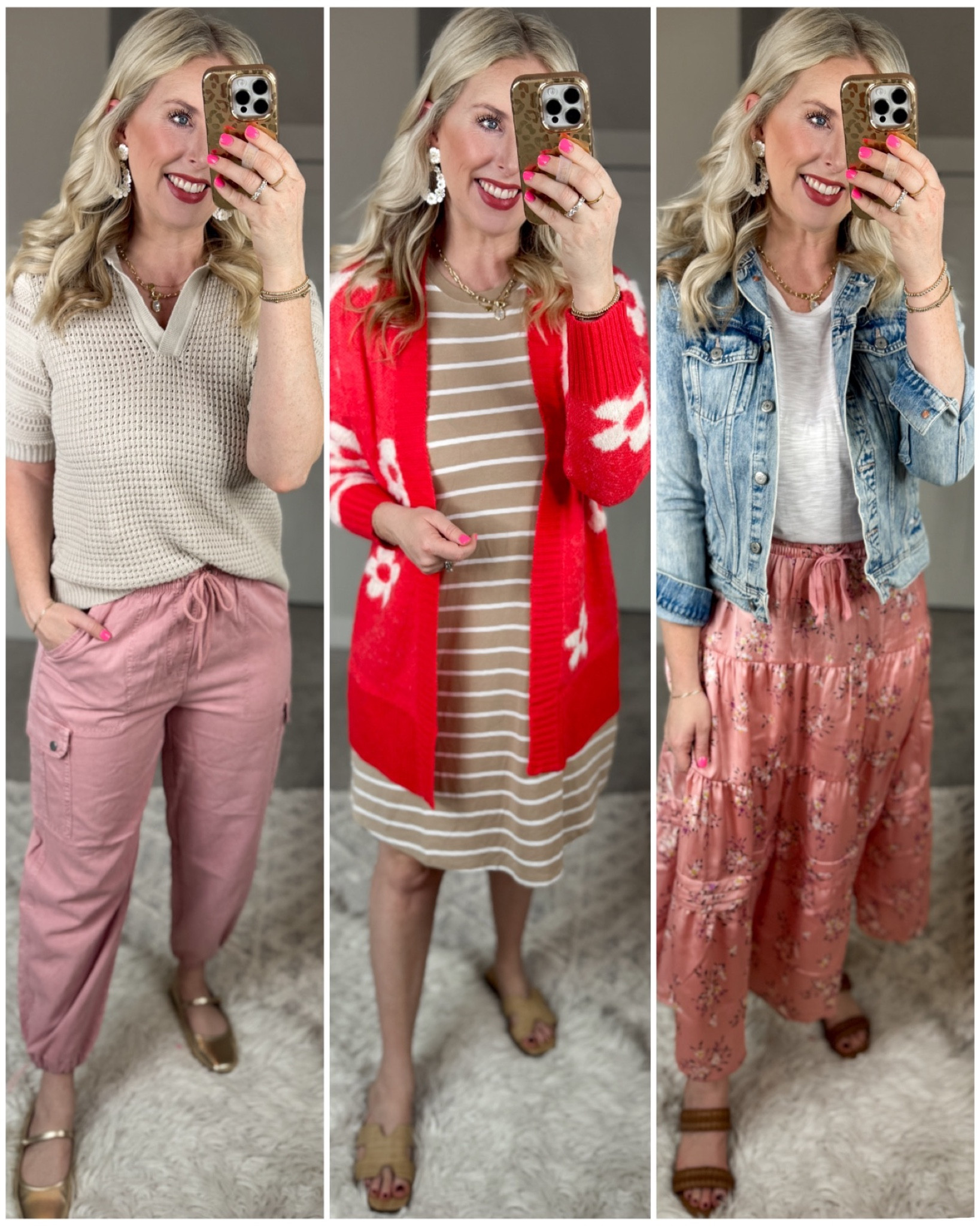 Daily try on, Walmart outfit, Walmart fashion, Walmart try on, time and tru, pink pants, teacher outfit, work outfit, floral cardigan, swing dress, old navy jean jacket, pink floral skirt 

#LTKfindsunder50 #LTKSeasonal #LTKsalealert