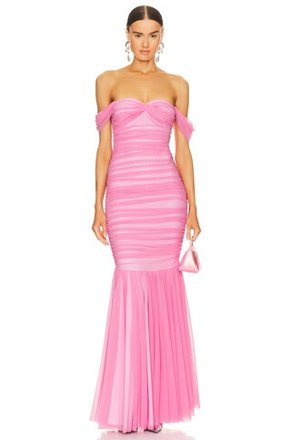 Norma Kamali Walter Fishtail Gown in Candy Pink from Revolve.com | Revolve Clothing (Global)