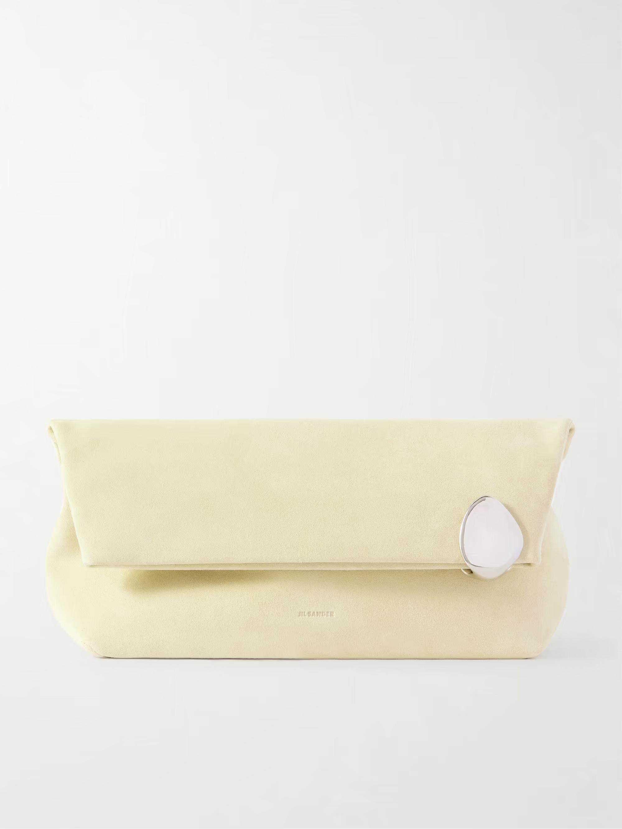Embellished suede clutch - ecru - One Size | NET-A-PORTER (US)
