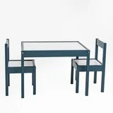 Mainstays Kids 3-Piece Kids Table and Chair Set, Orion Blue | Walmart (US)