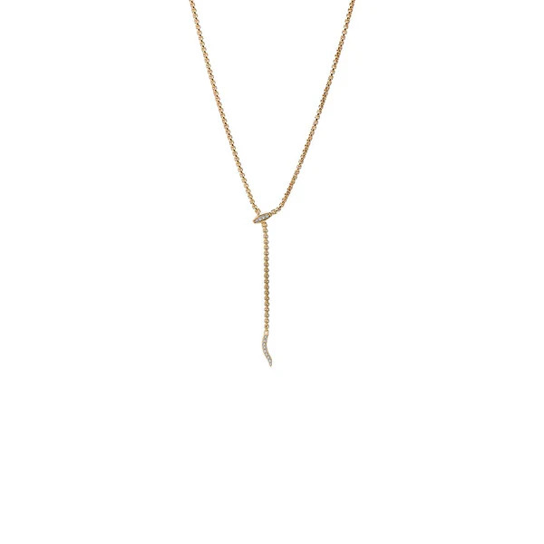 Snake Boxed Chain Lariat Necklace | Adina Eden