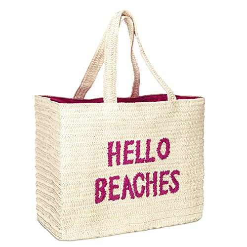 A Packable Beach Bag | The Straw Beach Tote Bag of 2025 | Beach Bags for Women Vacation | Large B... | Amazon (US)