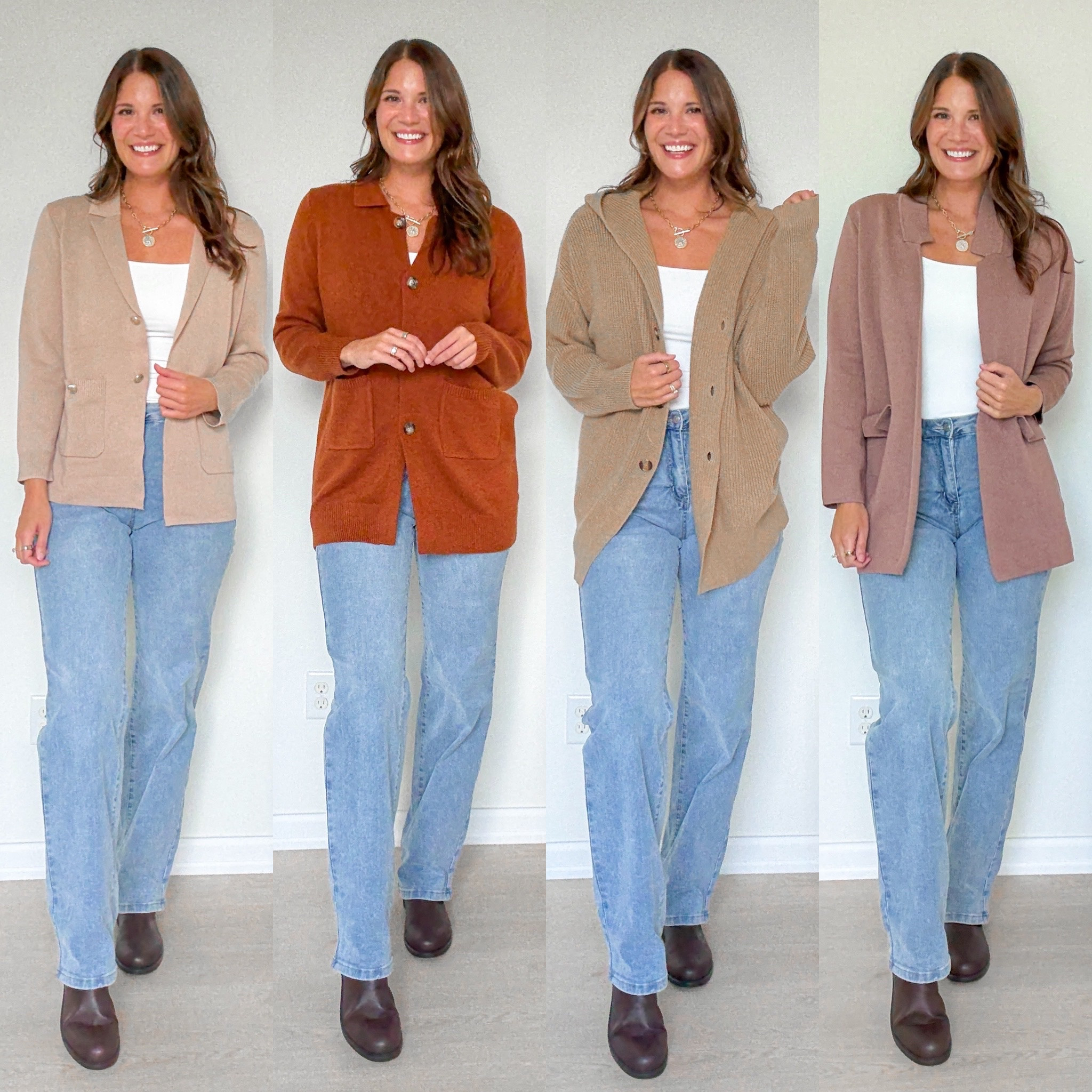 Love these four neutral cardigans! They’re perfect for dressing down with jeans or up with slacks! I am wearing all in size large. 

Neutral cardigans, Cardigans, Sweater, Jeans, Boots, Casual Everyday Outfit, Long Length jeans, Stang and Co #LTKTall 

#LTKSeasonal #LTKTall #LTKStyleTip