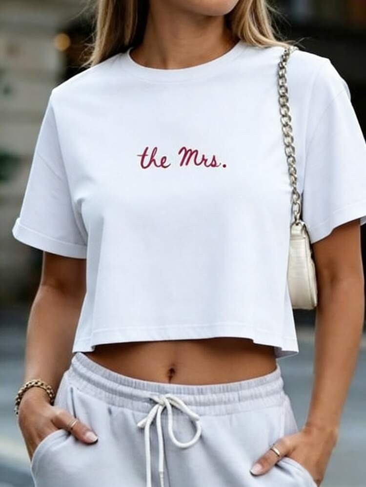 Mrs. Crop Top, A Wedding Gift For Your Wife, A Wedding T-Shirt, And A Bridal Shower Gift. | SHEIN