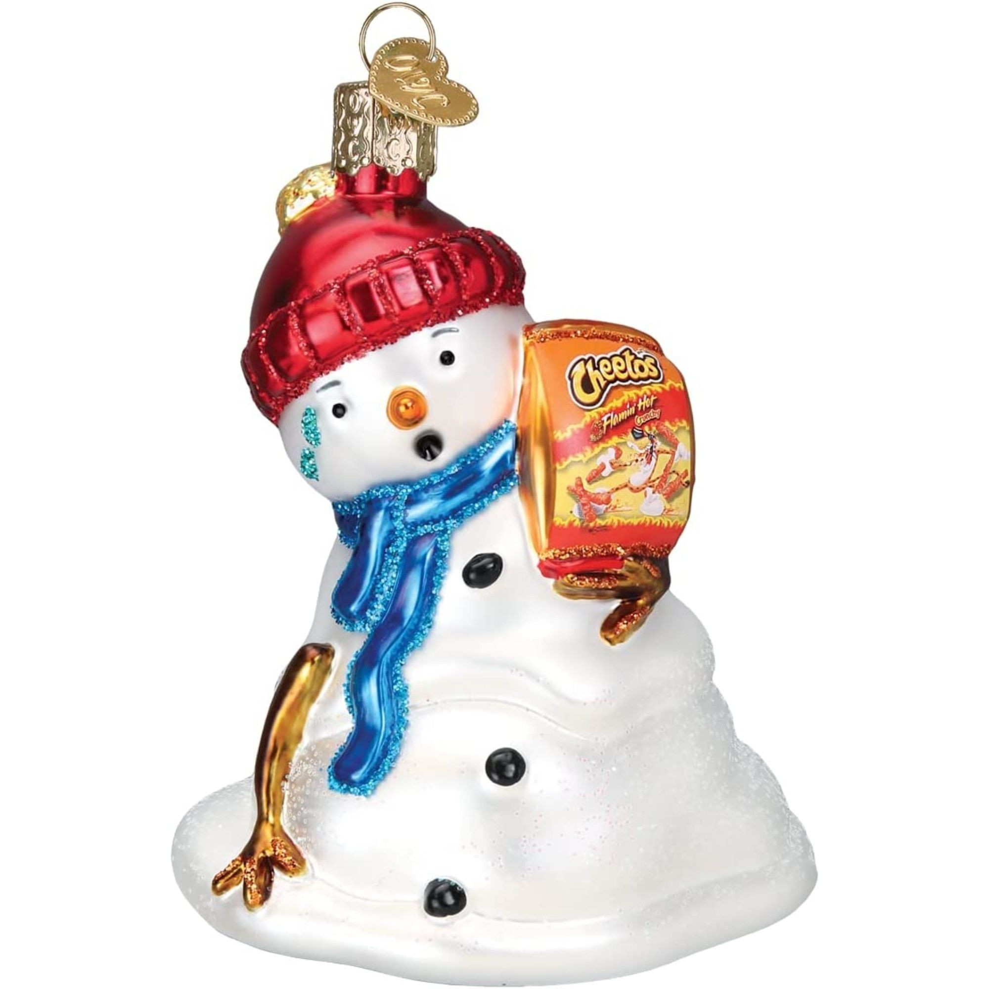 Old World Christmas Glass Blown Ornament for Christmas Tree - Flamin Hot Cheetos Snowman | 729343242211 | Lowe's