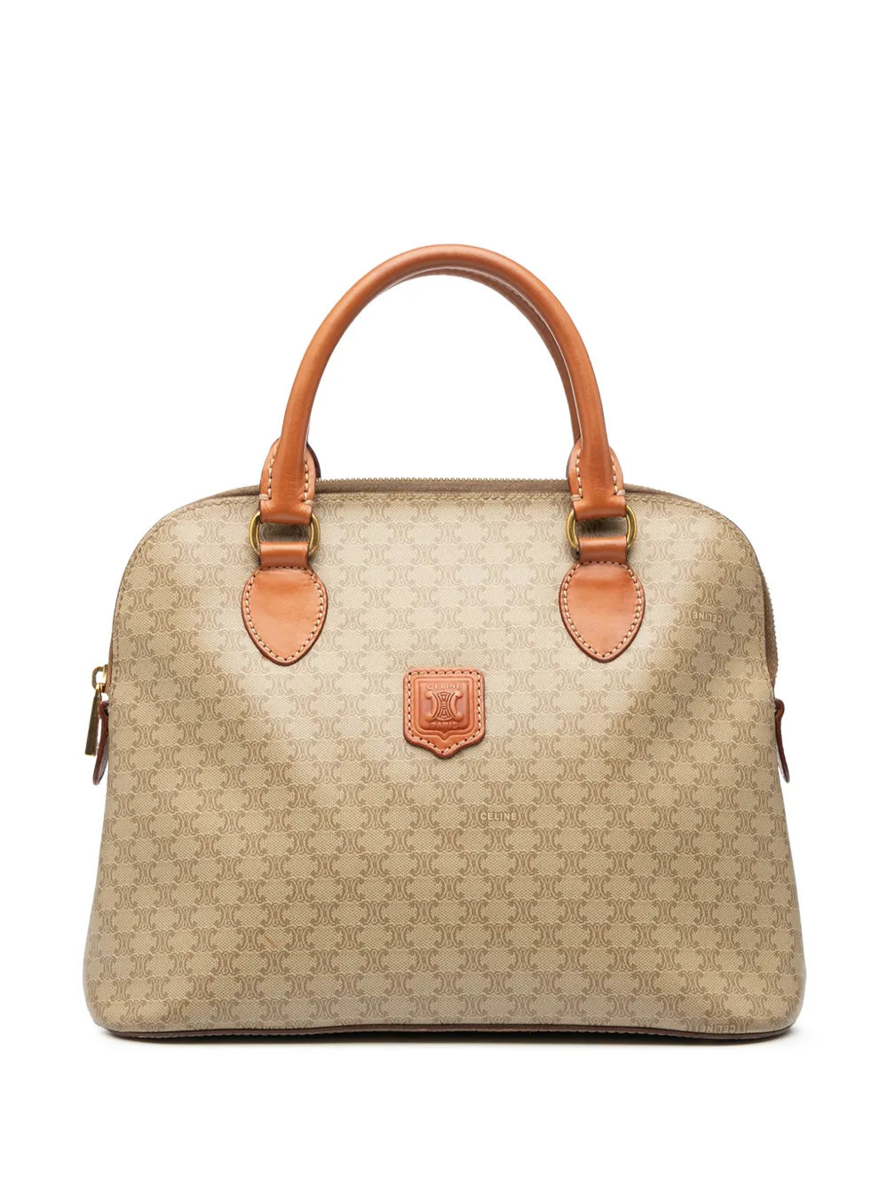 Celine Pre-Owned 1998 Macadam Coated Canvas Dome satchel - Brown | Farfetch Global