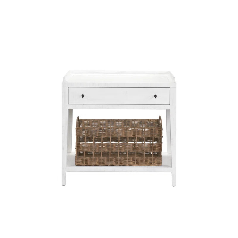 Bilbrook 1 - Drawer Nightstand with Wicker Basket | Wayfair North America
