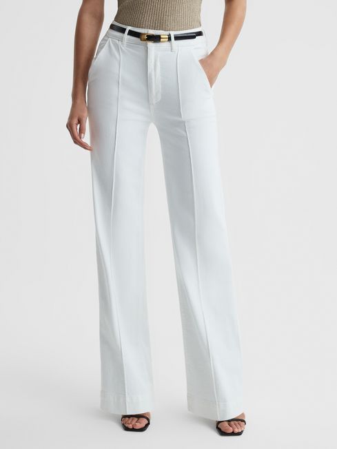 Paige High Rise Wide Leg Trousers | Reiss UK