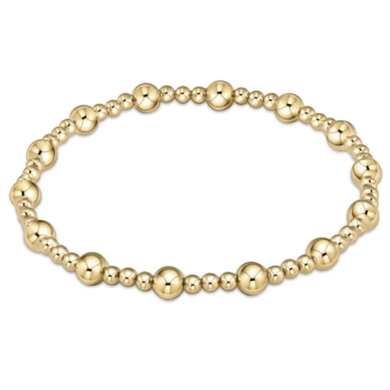 Classic Sincerity Pattern 5mm Bead Bracelet - Gold | Southern Roots