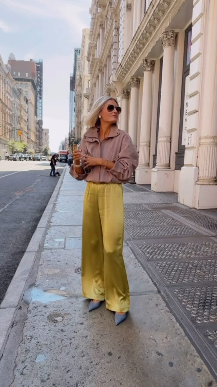 I will be pulling for these chartreuse pants on repeat! They are so elevated and chic! Love these for fall! Wearing S in jacket & XS in pants! 

Loverly Grey, fall outfit, how to style statement green pants, chartreuse pants, faux suede jacket, New York outfit ideas for fall 

 #LTKootd #LTKSeasonal #LTKTravel