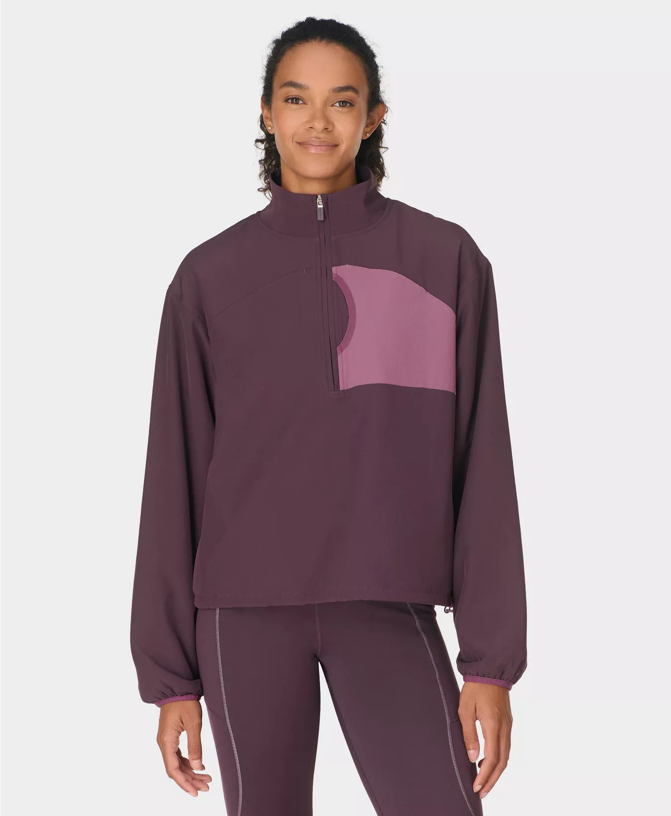 Warm Up Performance Fleece Lined Half Zip - Neptune Purple Argyle Purple | Women's Jackets + Coat... | Sweaty Betty UK