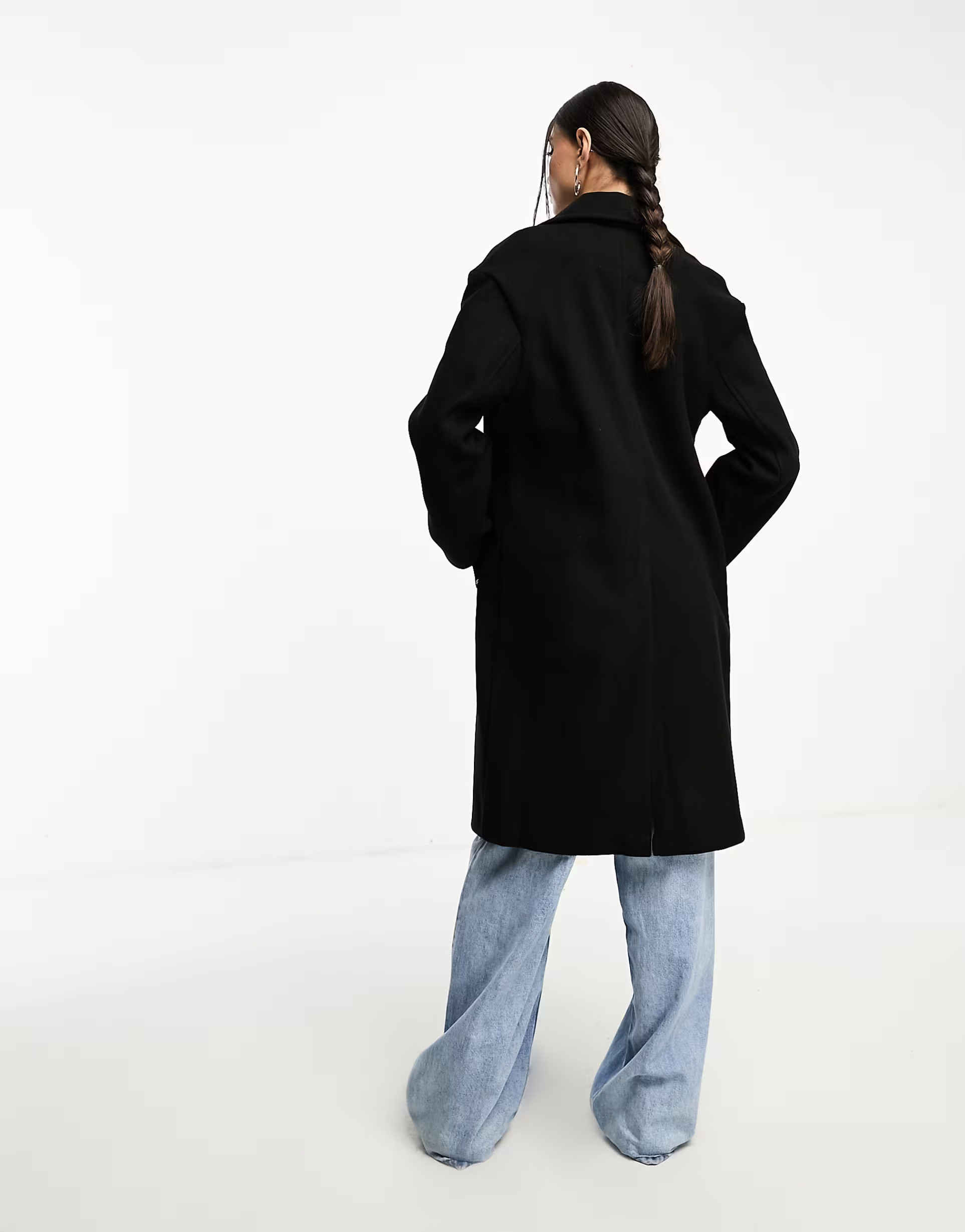 Bershka oversized tailored coat in black | ASOS (Global)