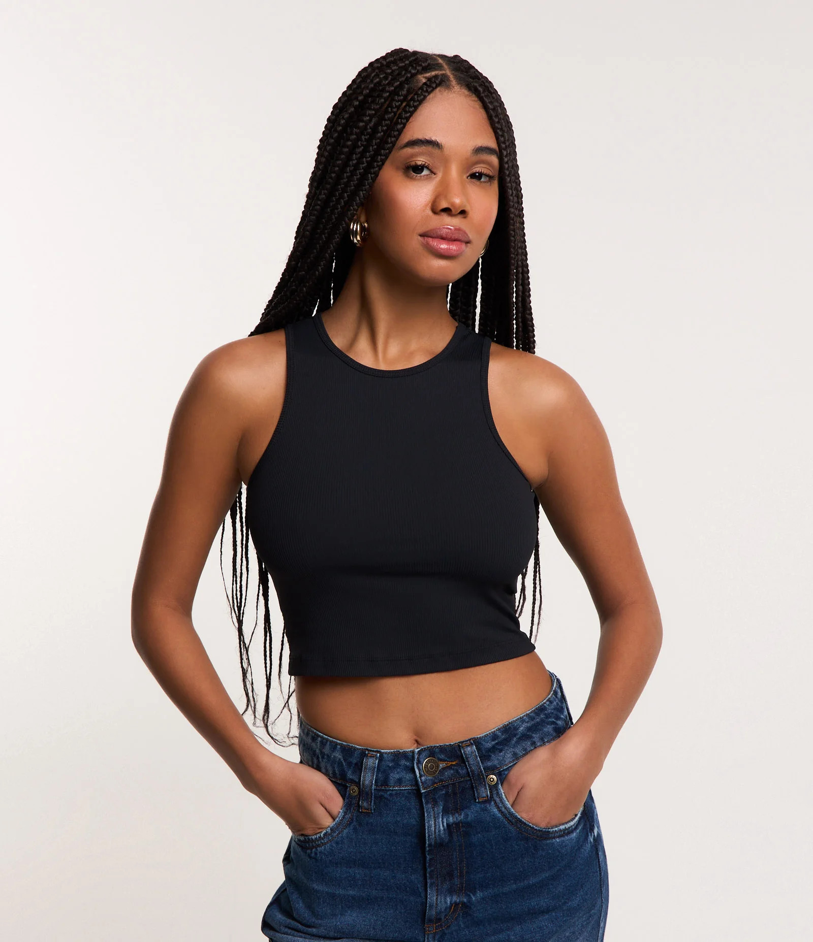 Blusa Curta Básica em Ribana Caneladinha Branco - Lojas Renner | Renner (BR)