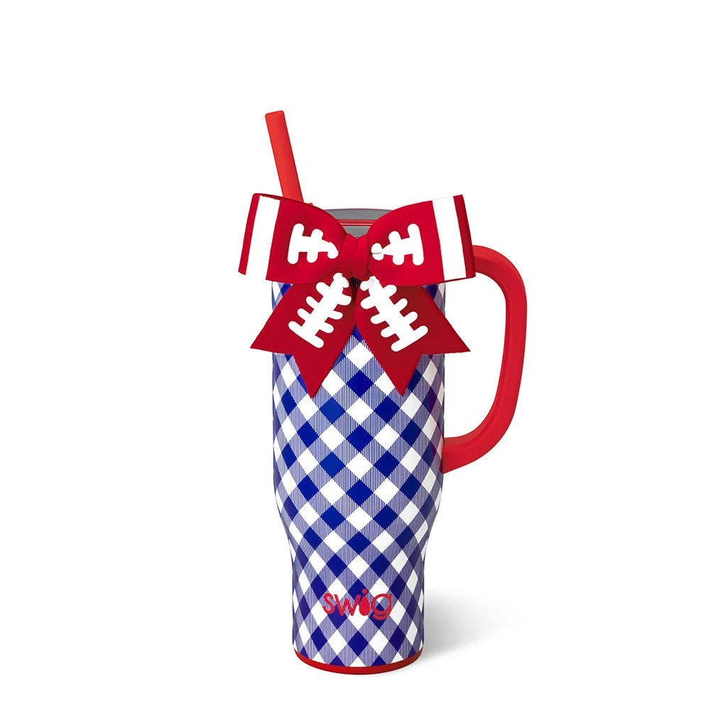 Gameday Gingham Royal + Red Mega Mug 30oz | Swig Life