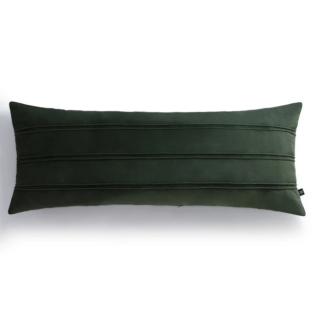 My Texas House Rosealinn 14" x 36" Green Velvet Oblong Decorative Pillow | Walmart (US)