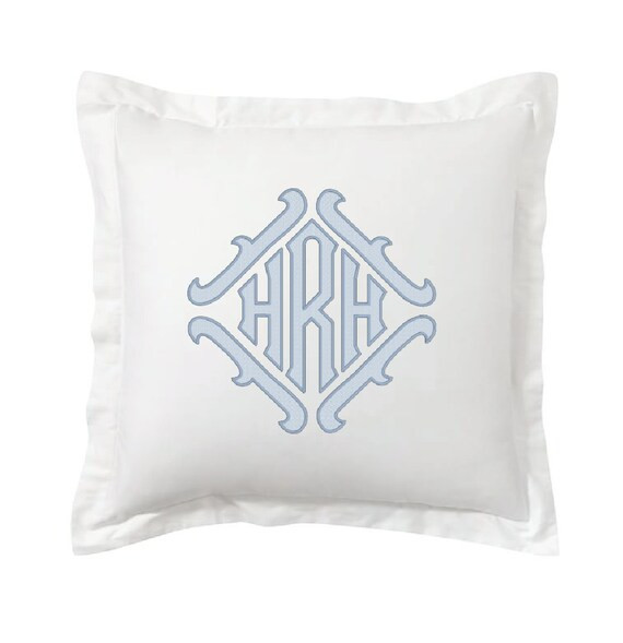 Read the full title
    Monogrammed Euro Sham, White Percale | Etsy (US)