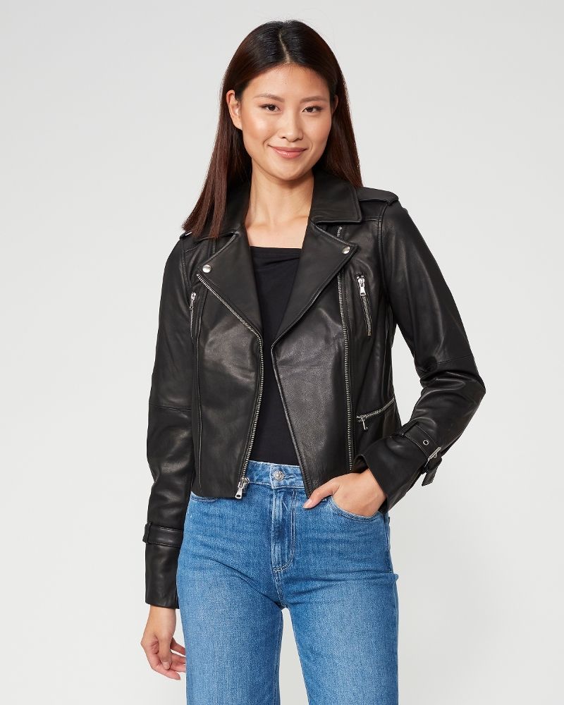 Rayven Leather Jacket - Black | Paige