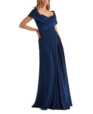 Tadashi Shoji Milica Draped Portrait Collar Gown | Bloomingdale's Women Dresses Evening & Formal ... | Bloomingdale's (AU)