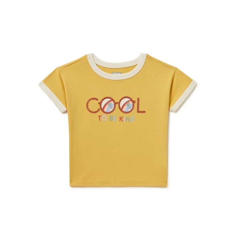 Garanimals Baby and Toddler Girls Short Sleeve Graphic Ringer Tee, Sizes 12M-5T | Walmart (US)