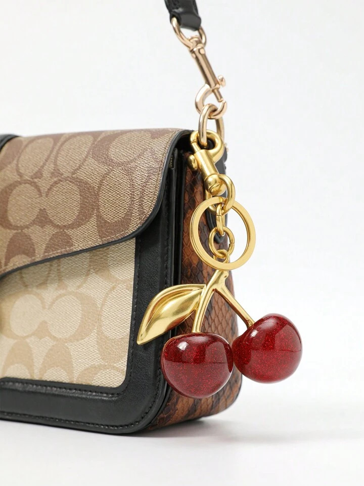 1pc Cherry Shaped Crystal Pendant, New Arrival Large Cherry Pendant With Keychain Clip, Sparkling... | SHEIN