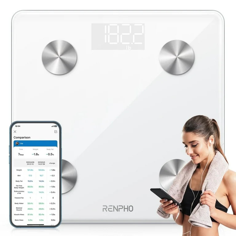 RENPHO Digital Body Weight Scale, Body Composition Monitor Health Analyzer with Smartphone App, F... | Walmart (US)