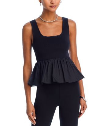 AQUA Peplum Poplin Tank - Exclusive  | Bloomingdale's Women | Bloomingdale's (US)