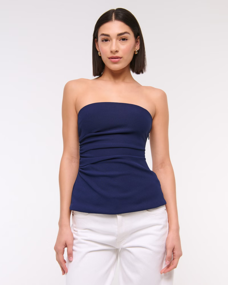 Strapless Side Ruched Top | Abercrombie & Fitch (US)