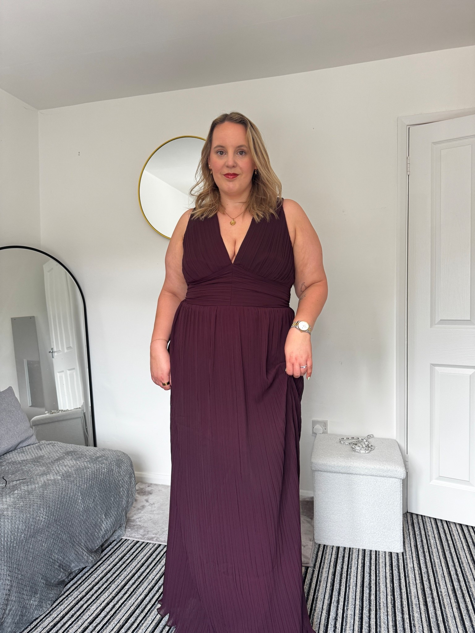 Plus-size friendly A/W occasionwear: a rich wine maxi dress with pleats and a deep neckline. Perfect for winter weddings, parties & festive events.

#LTKwedding #LTKcurves #LTKuk