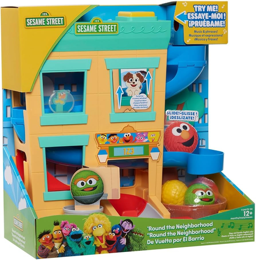 Sesame Street 'Round The Neighborhood 4-Piece Ball Drop Playset and Figures, Officially Licensed ... | Amazon (US)