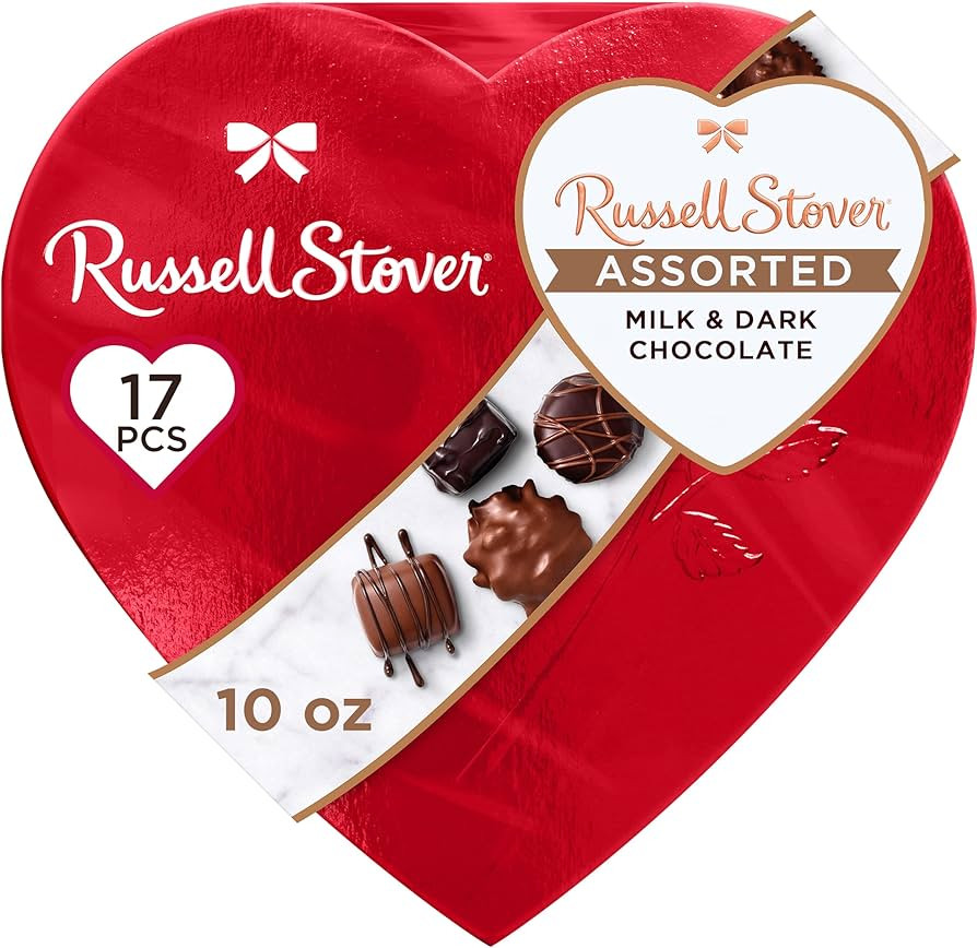 Russell Stover, Red Foil Heart, 10 Ounce - Chocolate Gift Box for Valentine's Day, Mother's Day, ... | Amazon (US)