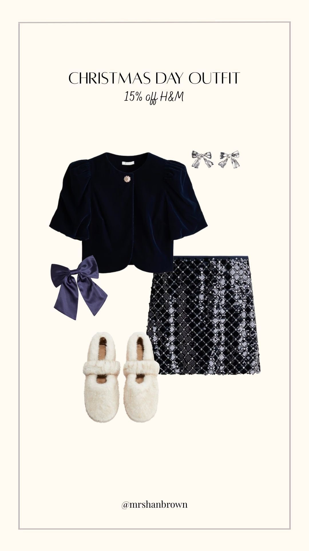 Love this navy sequin skirt & velvet top combo! Such a festive outfit, perfect for Christmas Day 🎄

Sequin skirt, velvet, hair bow, slippers, bow earrings, Christmas Day outfit 

#LTKfestive #LTKuk #LTKwinter