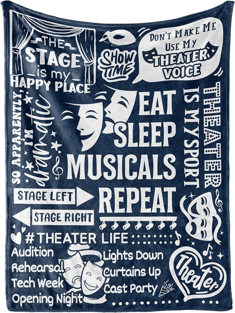Theater Gifts Blanket Throw Blanket 50" x 65" Blue | Amazon (US)