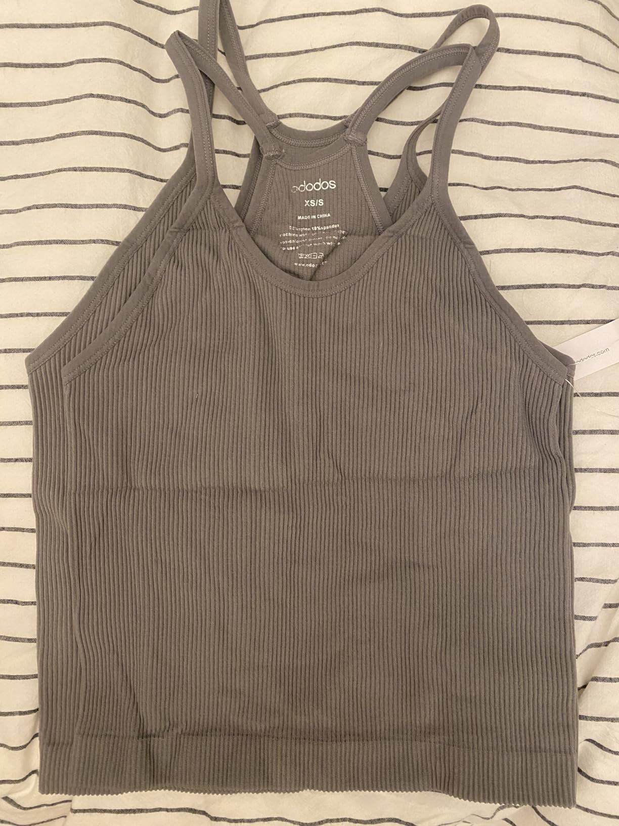 ODODOS Women's Crop 3-Pack Washed Seamless Rib-Knit Camisole Crop Tank Tops | Amazon (US)