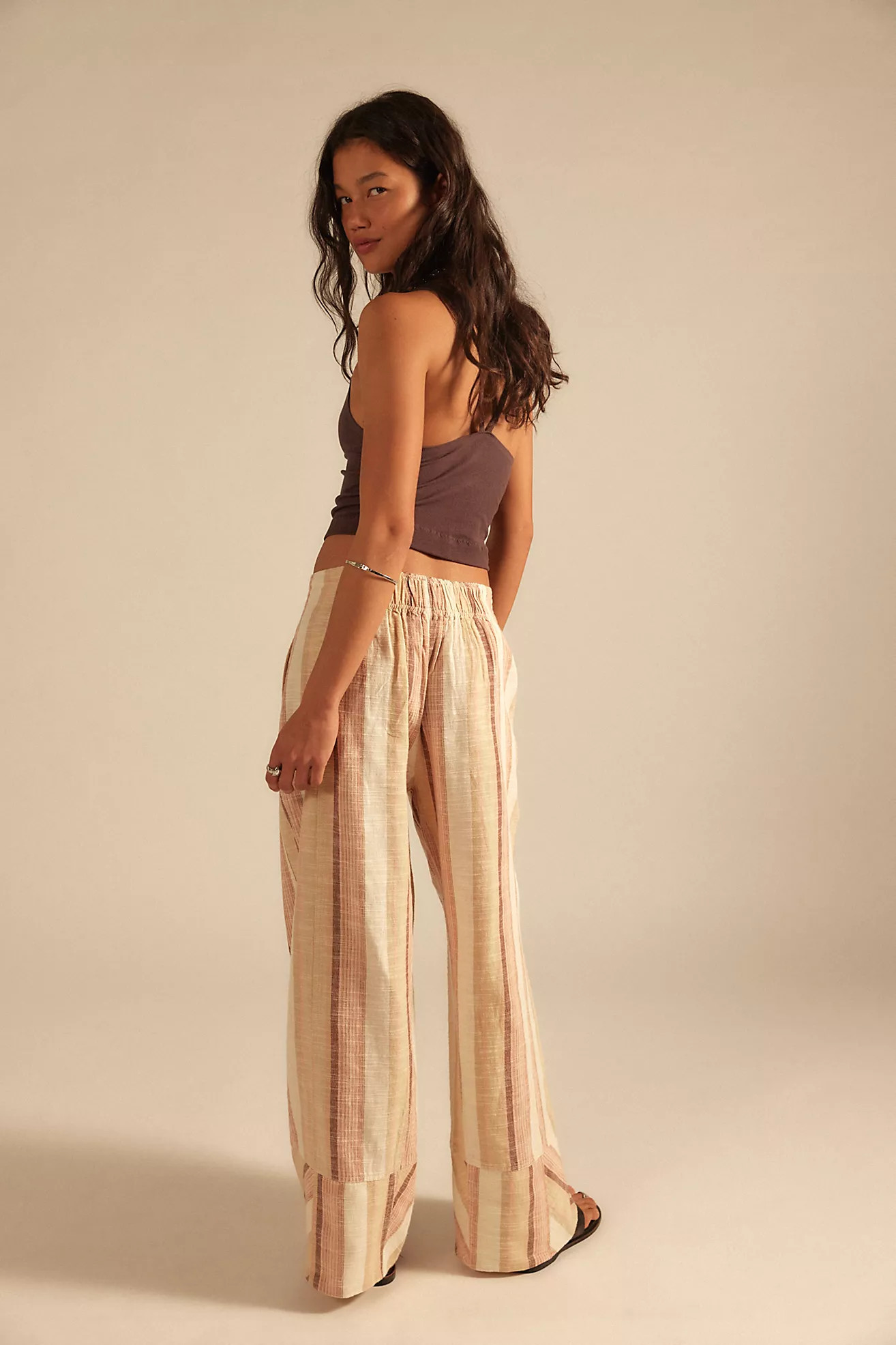 Day's End Linen Striped Pull-On Pants | Free People (Global - UK&FR Excluded)