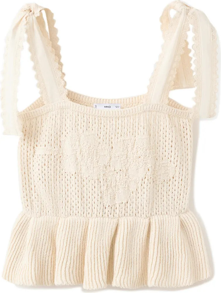 Amelie Tie Shoulder Crochet Peplum Top (Women) | Nordstrom | Nordstrom